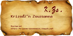 Krizsán Zsuzsanna névjegykártya
