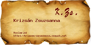 Krizsán Zsuzsanna névjegykártya